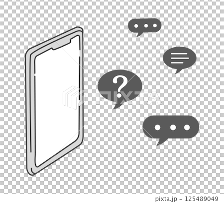 Illustration of information coming out of a smartphone Vector Illustration of information coming out of a smartphone Vector 125489049