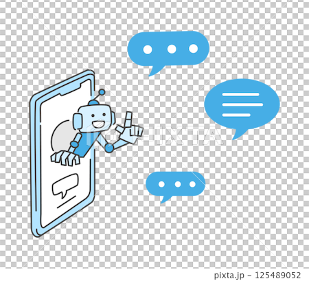 Vector illustration of a robot talking from a smartphone 125489052