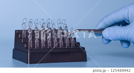Dental veneer selection with plastic model set Dental veneer selection with plastic model set 125489942
