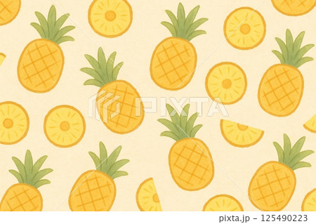 シンプルなパイナップルのシームレスパターン 125490223