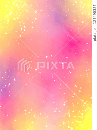 ピンクとイエローベースのキラキラした水彩テクスチャ背景 ピンクとイエローベースのキラキラした水彩テクスチャ背景 125490327