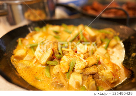 Home cooked food for gathering of family and friends 125490429