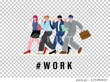 穿著西裝工作的年輕男女 125490845