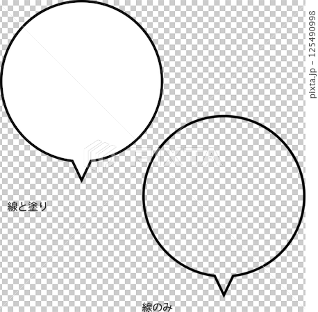 Speech bubble round frame illustration material - simple line and fill - line only - vector - png transparent background Speech bubble round frame illustration material - simple line and fill - line only - vector - png transparent background 125490998