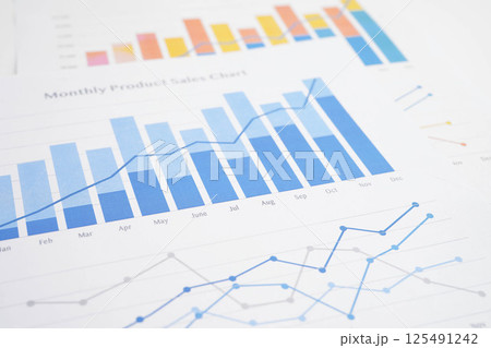 Chart graph paper. Finance, account, statistic, investment data economy, stock exchange business. 125491242