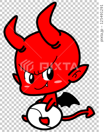 かわいい悪魔のキャラクター かわいい悪魔のキャラクター 125491291