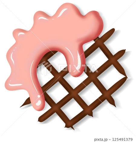 sweet chocolate with caramel sauce 125491379