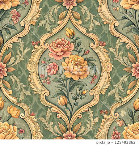 Seamless floral vector pattern 125492862