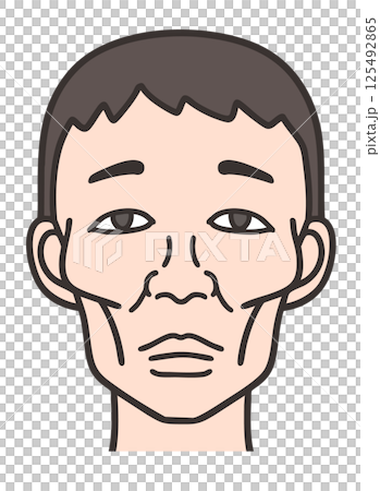 Skinny man's face 125492865