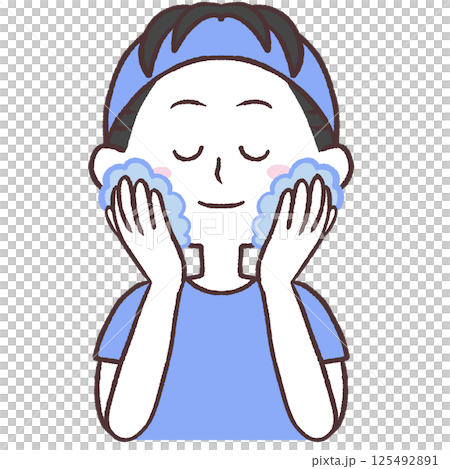 Washing face male illustration Washing face male illustration 125492891