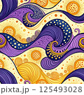 Seamless abstract wave pattern design  125493028