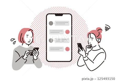 人物 SNSのトラブルを抱える女性 125493150