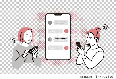 人物 SNSのトラブルを抱える女性 125493150