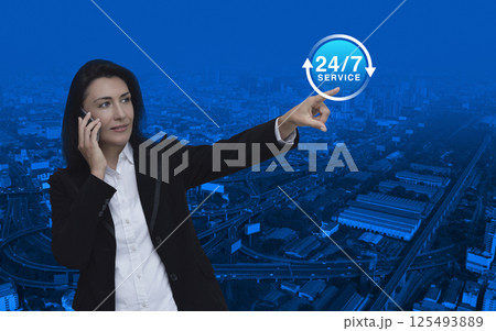 Business full time online service concept 125493889