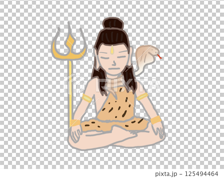 Illustration of Lord Shiva meditating Illustration of Lord Shiva meditating 125494464