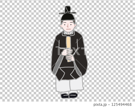 身著平安時代貴族束體服飾的男子全身插圖 125494468