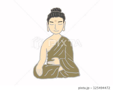 瞑想をする釈迦の姿のイラスト 瞑想をする釈迦の姿のイラスト 125494472
