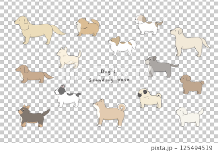 犬　横向きセット 125494519