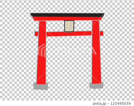 紅色牌坊的插圖 125495039