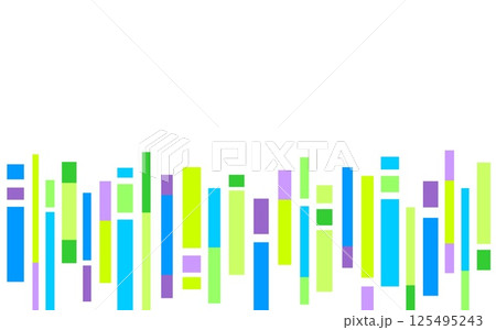 幾何学模様　フレーム　ホワイトスペース　四角形　ブルー　グリーン 125495243