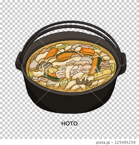 山梨名物 南瓜ほうとうのイラスト 山梨名物 南瓜ほうとうのイラスト 125495259