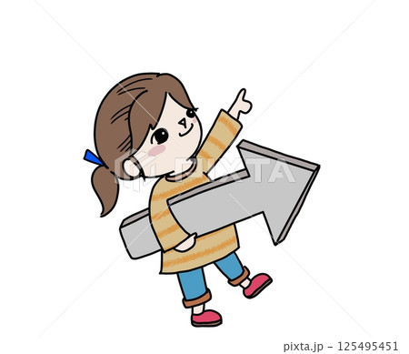 矢印を持つ女の子 矢印を持つ女の子 125495451