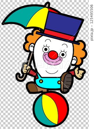 玉乗りをするピエロ 125495506