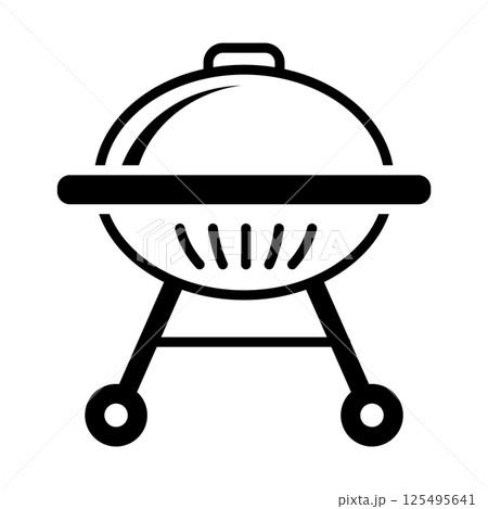 BBQ grill icon. Charcoal grill. Vector BBQ grill icon. Charcoal grill. Vector 125495641
