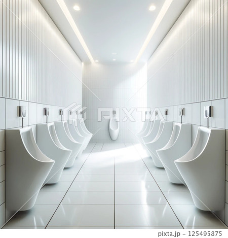 モダンで清潔な公共トイレのインテリア 125495875