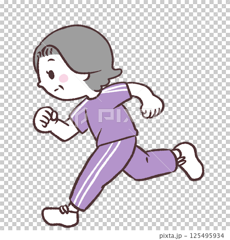 Running senior woman illustration 125495934