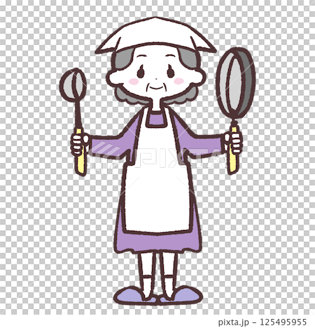 料理スタイルシニア女性イラスト 料理スタイルシニア女性イラスト 125495955