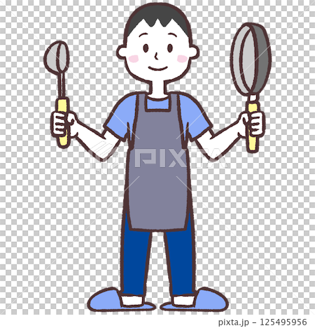 烹飪風格男性插畫 125495956