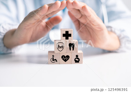 Health insurance provides coverage for medical service, ensuring access to health care, medicine and hospital care to promote wellness and combat disease. health, insurance, disease, medical, service 125496391