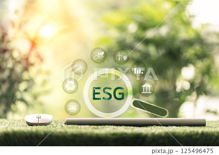 ESG finance drives businesses to adopt sustainable practices, integrating eco-friendly strategies to protect the earth, promote green economy and ensure environmental responsibility within companies. 125496475