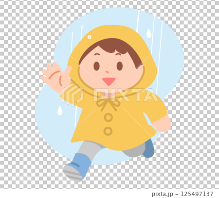 合羽を着た男の子 合羽を着た男の子 125497137