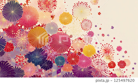 夏の花火の背景イラスト 夏の花火の背景イラスト 125497620