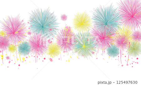 夏の花火の背景イラスト 125497630