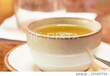 Cup of tea close-up. Selective focus. 125497710