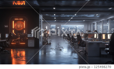 シティビューを望むスタイリッシュなモダンオフィス 125498270