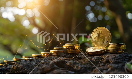 Finance, Bitcoin, charts and currency exchange, investment growth and capital investment. AI Generated Finance, Bitcoin, charts and currency exchange, investment growth and capital investment. AI Generated 125498300