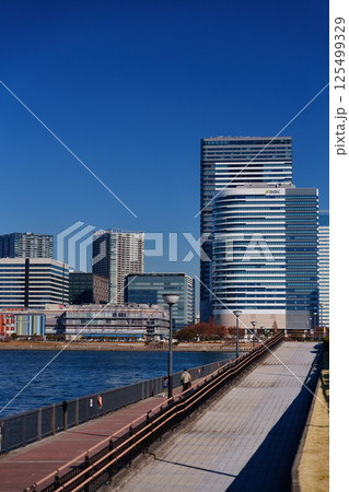 東京ベイエリア　晴海運河と豊洲の街並み 125499329