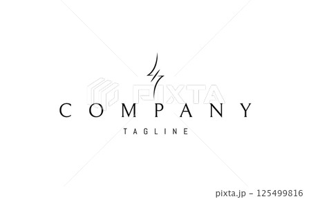 Vector logo with an abstract image of a spearhead in the form of the letter S. Vector logo with an abstract image of a spearhead in the form of the letter S. 125499816