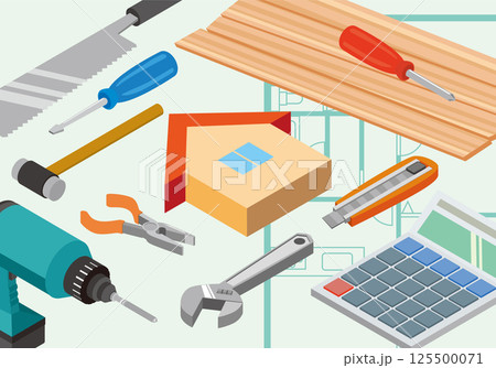 住宅建築のイメージイラスト 125500071