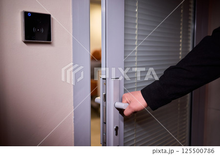 Modern Office Door Entry System with advanced Smart Technology for security and easy access 125500786