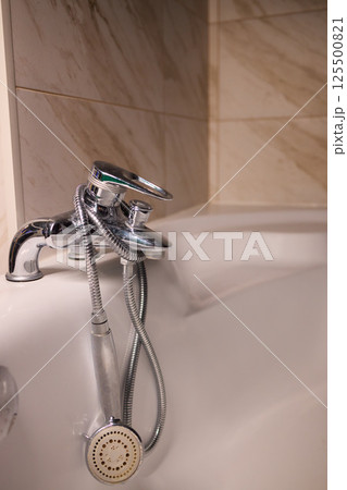 Explore trends in Modern Bathroom Faucet and Tub Design, focusing on elegance and style 125500821