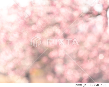 背景素材　水玉模様のリフレクション　お花畑の様なカラフルな明るい春のイメージ 125501498