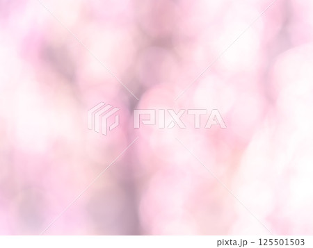 背景素材　水玉模様のリフレクション　お花畑の様なカラフルな明るい春のイメージ 125501503