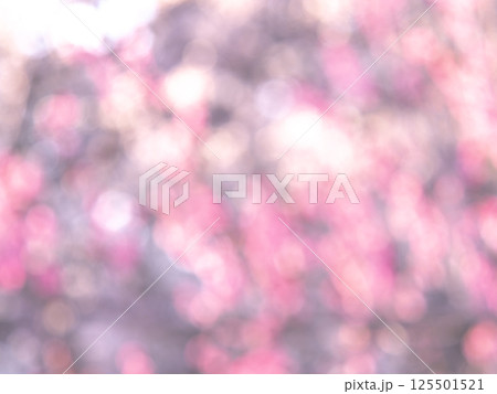 背景素材　水玉模様のリフレクション　お花畑の様なカラフルな明るい春のイメージ 125501521