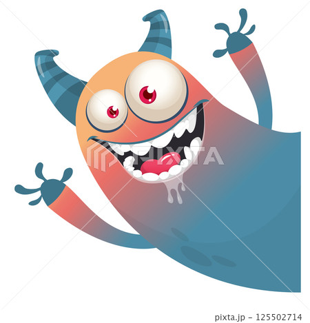 Funny cartoon monster design. Monster character illustration Funny cartoon monster design. Monster character illustration 125502714