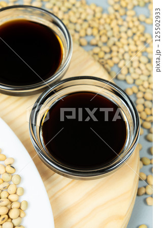 Set of Small Bowls with Rich Soy Sauce Set of Small Bowls with Rich Soy Sauce 125502933